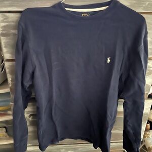 Polo by Ralph Lauren Men's Navy Blue Long Sleeve Crew Neck Tee. Just needs iron!